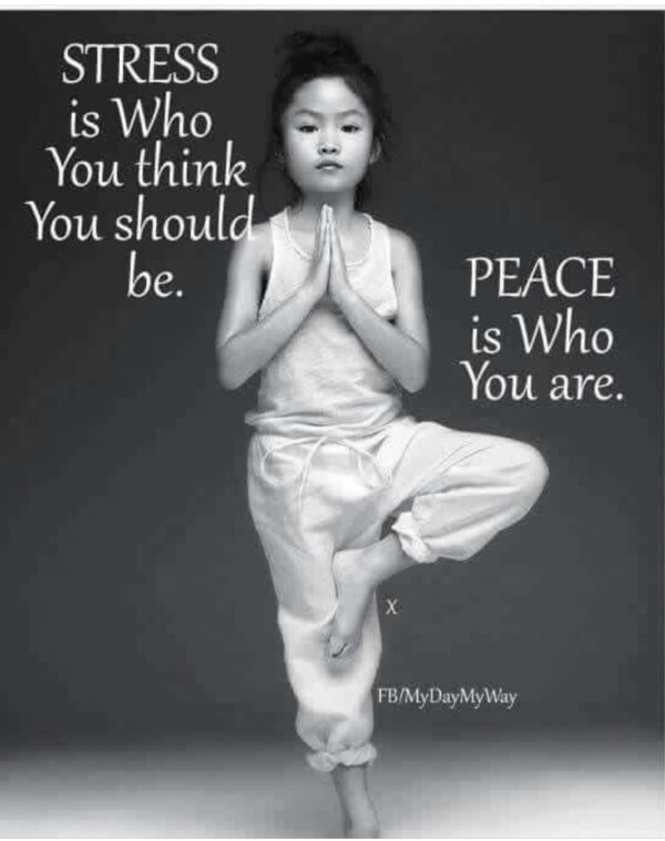 Peace is Who You Are Quote with a Yoga Pose